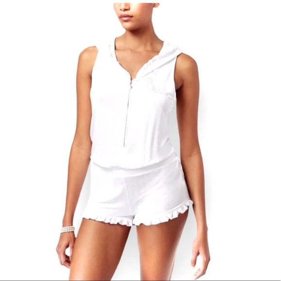 Betsey Johnson Pants - NWT Betsey Johnson White Flirty Bridal Romper with Hood Size Small
